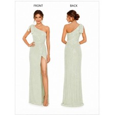 Mac Duggal 93735 Pearl Beadwork One Shoulder Dress Womens 6 Formal Dress