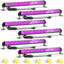 42W 6-Pack LED Black Light Bar, UV Blacklight for Large Area, 6ft Cable