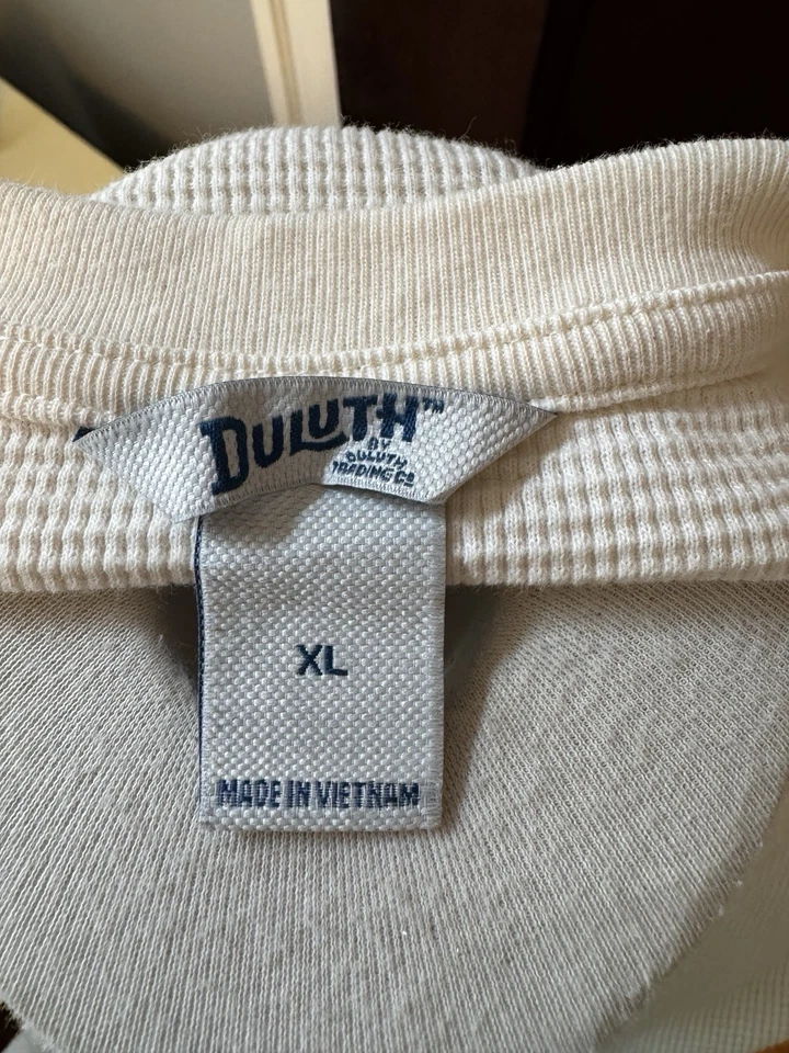 Camisa para mujer Duluth Trading Co XL blanca térmica tejida gofre manga larga Foto 3 de 4