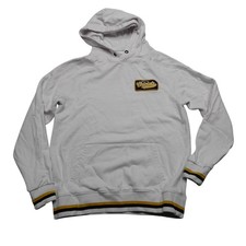 Barstool Sports Spittin Chiclets Hoodie Womens Medium White Pullover Hockey Trim