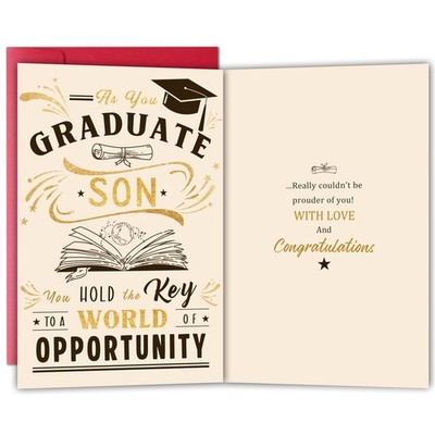 Graduation Card Gift for Son, Son Congratulations Card for Him from Dad Mom, ...