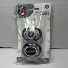 Baby fanatic Orthodontic Pacifiers Oakland Raiders BPA FREE Set Of 2
