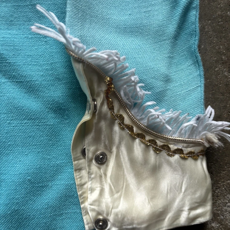 Camisa Western Vintage Mid Century Mezcla Rayón Seda Azul Blanco Mediana Foto 2 de 4