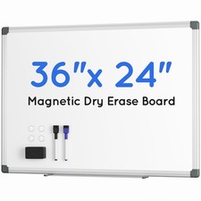 Magnetic Whiteboard, 36" x 24" Dry Erase Board for Wall, Silver Aluminum Fram...