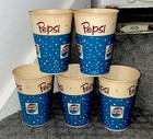 Vintage PEPSI COLA Metal Tin  6-Pack Bottle CADDY + BONUS! 5-VINTAGE •10oz  CUPS — photo 2