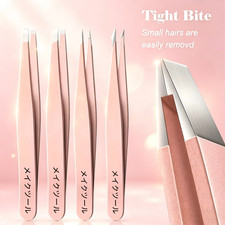 Cute Pink 4pcs Tweezers Kit Multi-Function for Women Girls DailyBeautyMakeup