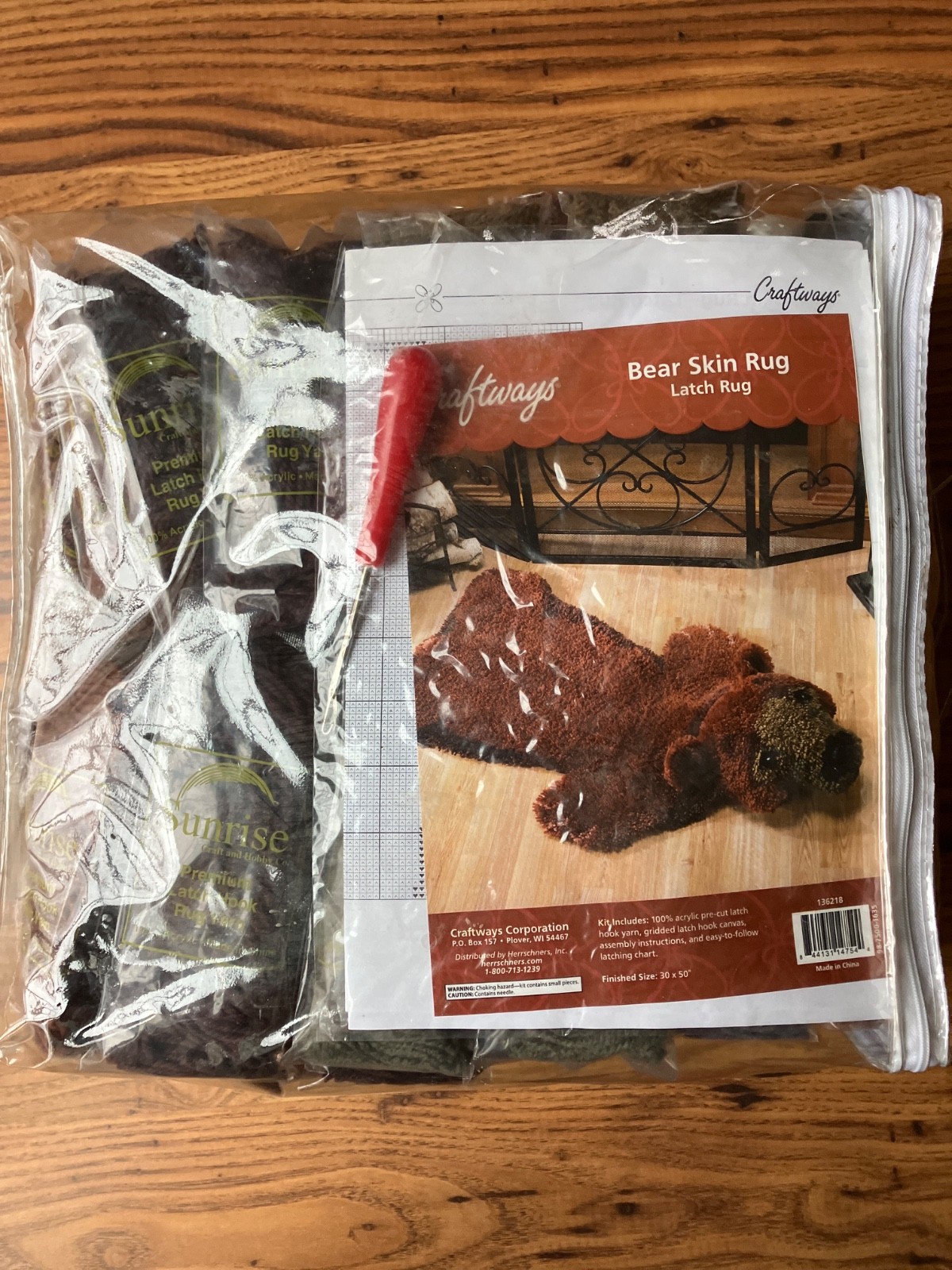 Vintage Craftways Bearskin Latch Rug Kit 136218 BEARSKIN