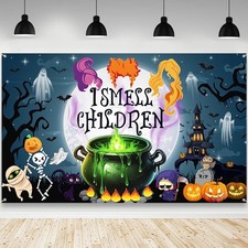 I Smell Children Halloween Baby Shower Backdrop Banner 6x3.6ft Witches Halloween
