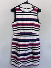 J.Crew Size 4 Red White Blue Tailored Sleeveless Americana Preppy Striped Dress