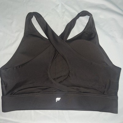 Fabletics No bounce cross cross Sports Bra, Gray, Size L
