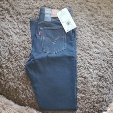 Levi's Ribcage Bootcut High Rise Slim Fit Dark Blue Denim Women's Jeans