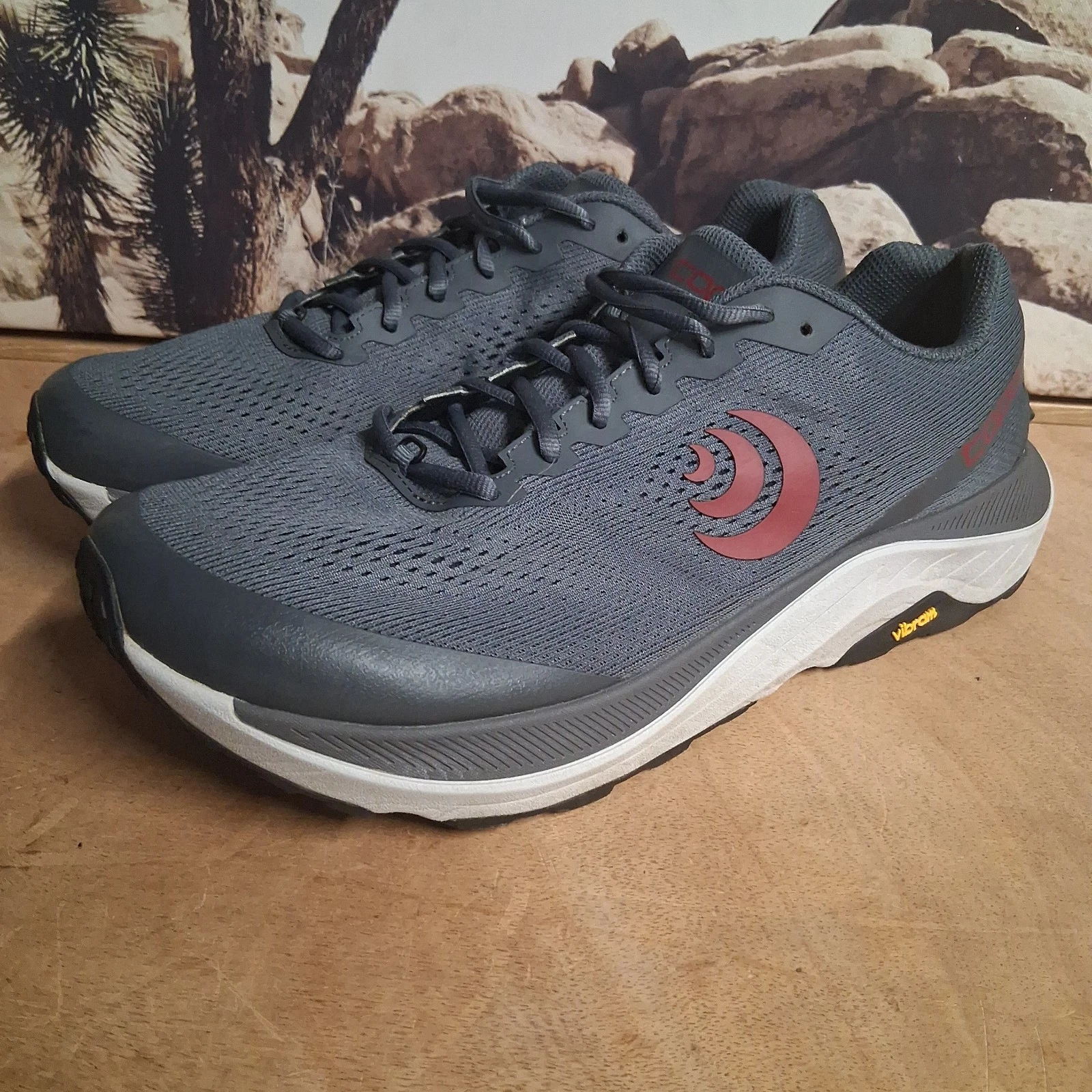 TOPO Ultraventure 3 Mens Size 13 Trail Running Shoes Grey Red Athletic Sneakers