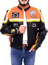 Harley Davidson Mickey Rourke Don Johnson Motorcycle Biker Real Leather Jacket