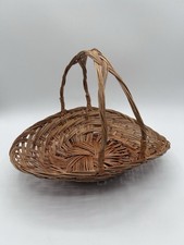 Vintage Wicker Vine Open Gathering Basket 12  x 9  