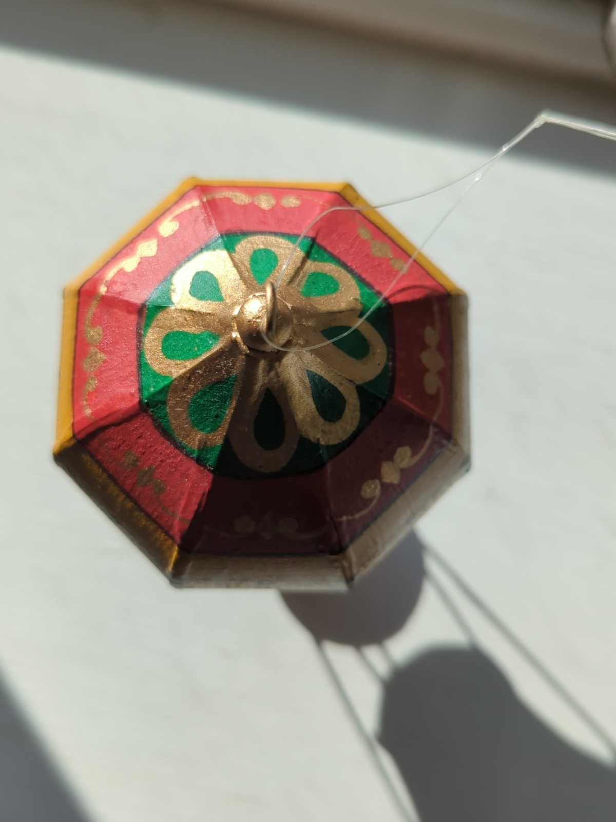 Vintage Tin Hot Air Balloon Hand Painted Christmas Ornament Large 