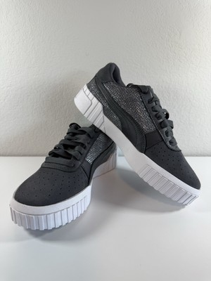 Puma Wmns Cali Sequin  Black Silver  369944-01 SZ 7.5