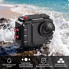 Aluminum 80M Waterproof Dive Case For Insta360 GO Ultra Magnetic Quick Release