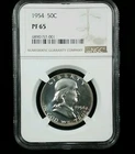 1954 50C Proof Franklin Half Dollar NGC PF 65 Holder Scratches  #6661