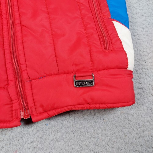 Vintage 80s White Stag Puffer Ski Vest Zip Jacket Youth Kids Size Small Rainbow - Picture 4 of 10