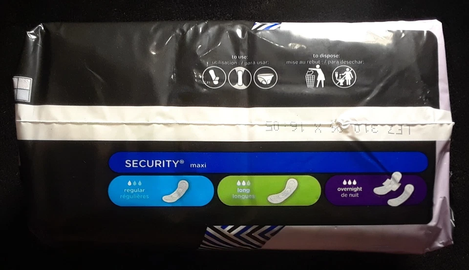 Винтажный 2010 Kotex ночь макси подушечки редкая запечатанная упаковка - большой макси подушечки! - Изображение 3 из 4