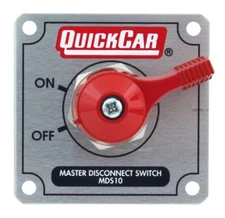 QuickCar Master Battery Power Disconnect Switch and panel SILVER Plate NHRA USMT