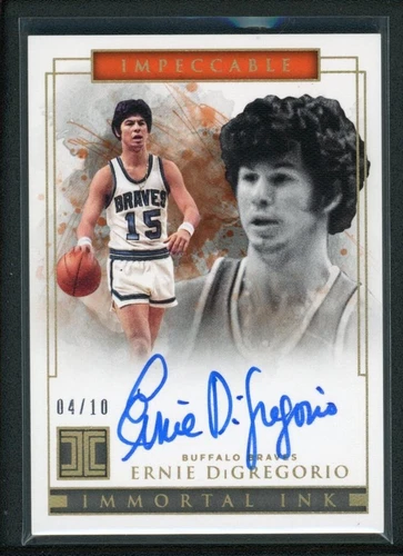 2018-19 ERNIE DIGREGORIO 04/10 AUTO PANINI IMPECCABLE IMMORTAL INK AUTOGRAPHS