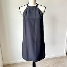 GUESS By MARCIANO Grommet Embellished Halter Little Black Dress—SZ. Medium