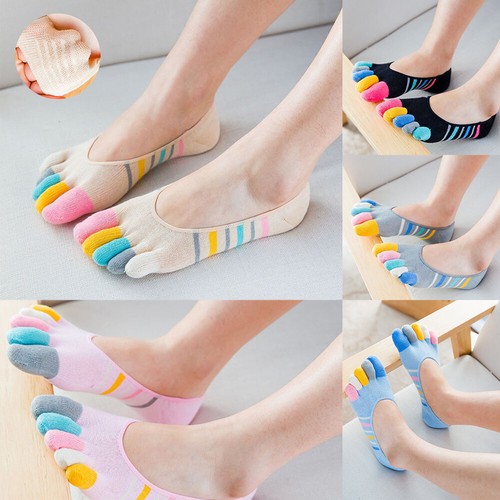 Hosiery Cotton Socks Color Boat Socks 5 Toe Socks Invisible Five-finger Socks - Picture 3 of 18