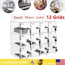 Acrylic Cell Phone Locker 12 Slots Cell Phones Storage Cabinet for Office School