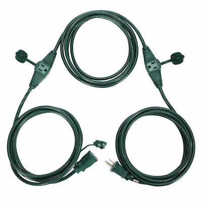 DEWENWILS Weatherproof Outdoor Extension Cord 3 Outlets Plugs Safety Cover 25Ft