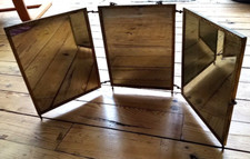 c. 1900 - GRAND MIROIR ANCIEN DE BARBIER TRIPTYQUE Déco Shabby Hollande