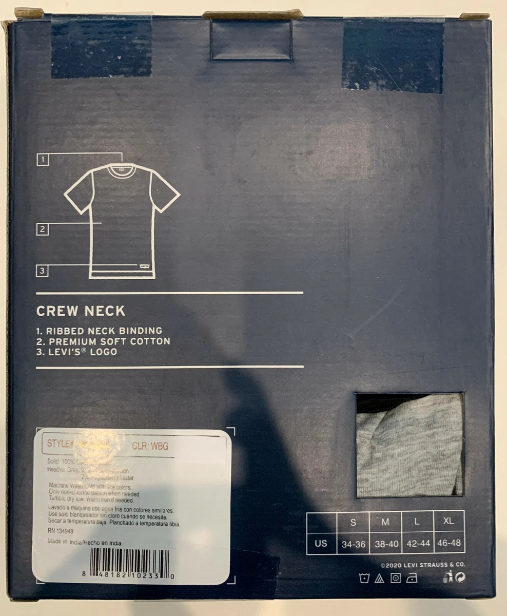 Levi's 3-Pack Men's Crew Neck Premium Cotton T-Shirts Size M, L