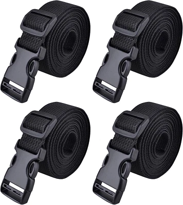 BESUCHE DEN TRIWONDER-STORE TRIWONDER 25Mm Schwarz Nylon Gurtband Mit Verstellbare Schnallen, 4 Stück (Schwa