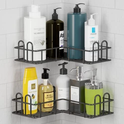 2 Pack Corner Shower Caddy Strong Adhesive Shower Organizer With