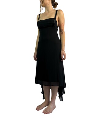 Vintage Pianoforte Di Max Mara Women's Maxi Dress 100% Silk Black