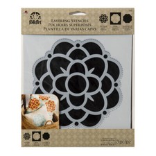 Plaid Folk Art Layer Flower Stencil Set 34945 3pc Layering Florals Home Decor