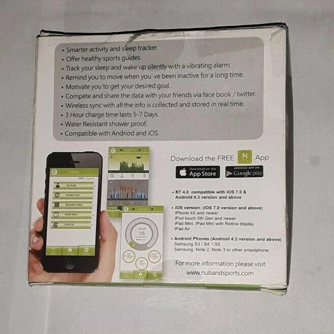 NUBAND ACTIV NU-G0002-BL RASTREADOR INTELIGENTE DE ACTIVIDAD Y SUEÑO AZUL sin usar en caja Foto 4 de 4
