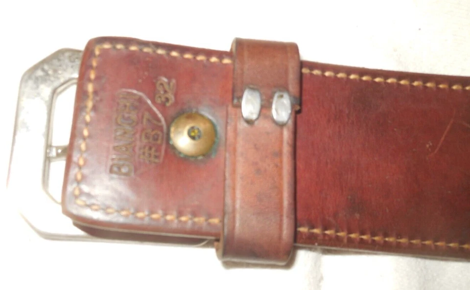 CINTURÓN CARTUCHO CUERO FORRADO BIANCHI #B7/24-45 lazos calibre/32" Foto 4 de 4