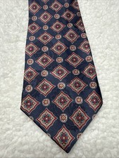 Men's Neck Tie Stafford Executive Silk Red Blue Gold Geometric