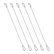 1.5mmD x 8"L Travel Security Cable, 5PCS Luggage Cable with Loop Ends, Silver