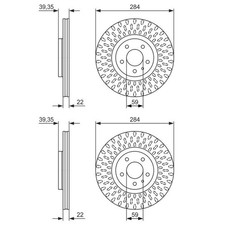 2X BOSCH BREMSSCHEIBEN Ø284mm VORNE PASSEND FÜR ALFA ROMEO GTV SPIDER