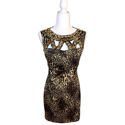 XOXO Leopard Dress Women Size 3/4 Mini Dress (NWT)