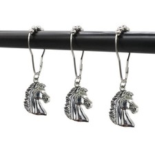 Horse Decorative Shower Curtain Hooks Rings Set of 12 for Western Country Rus...