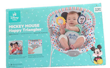Disney Baby Mickey Mouse Happy Triangles Bouncer Vibration Washable Multicolor