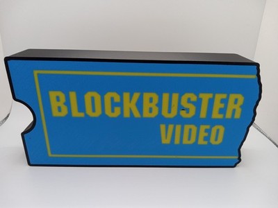 Retro Blockbuster Video 9'' lightbox sign retro logo used from late 1980s - 1990s