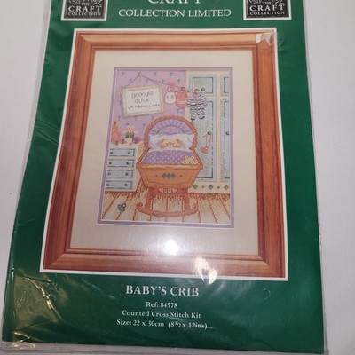 The Craft Collection Limited Baby's Crib #84578 Counted Cross Stitch Kit 8.5x12''