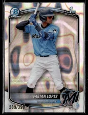 2025 Bowman Chrome Prospects Lava Refractor Fabian Lopez 289/399 Miami Marlins