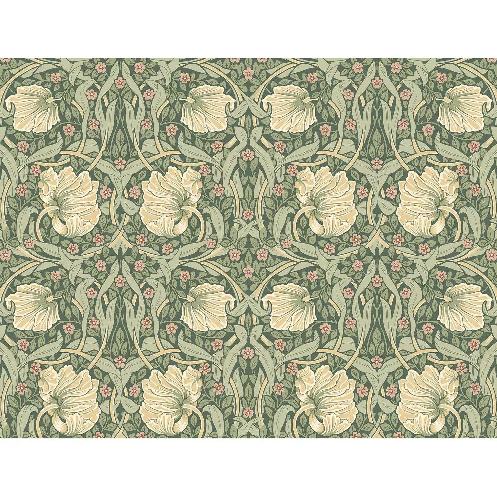 NextWall Pimpernel Floral Peel and Stick Wallpaper Vintage Green Botanical 4690₽