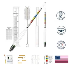 Triple Scale Hydrometer Kit for Home Brewing – ABV, Brix & Gravity Measuring