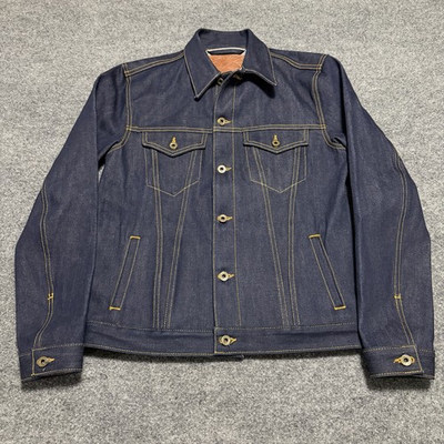 #ad Brave Star Ironside Selvage Denim Jacket Men Medium Dark Wash Pristine Condition $199.99